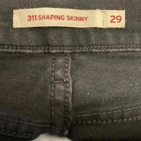 Levis 311 Shaping Skinny Black Wash Jeans Sz 29 - Picture 8 of 13